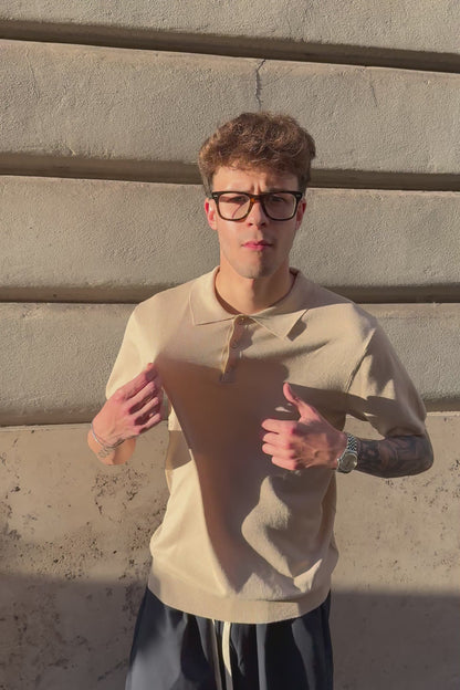 Polo In Filo Beige